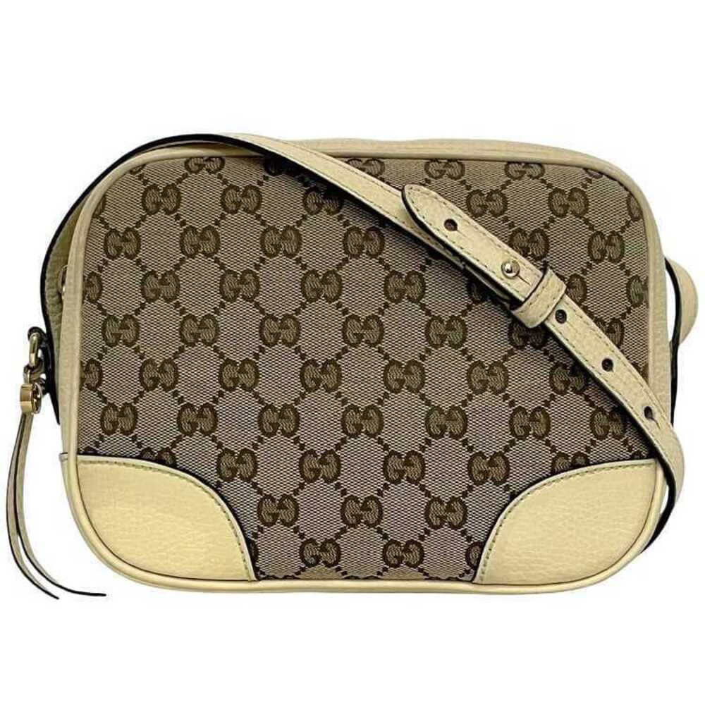 Gucci Shoulder Bag Beige Cream White Leather Crossbody GG Logo All